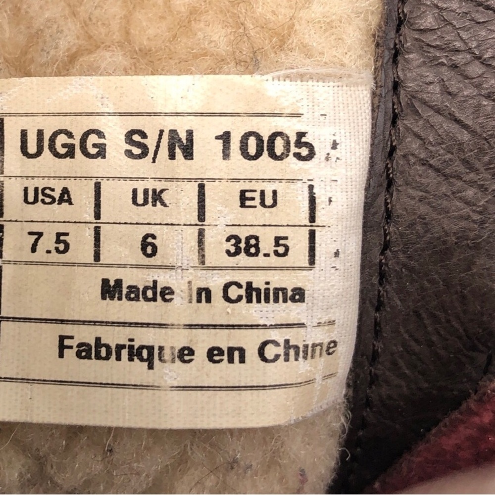 UGG Simmens Waterproof Brown Leather Winter Boots 7.5 - Picture 8 of 12